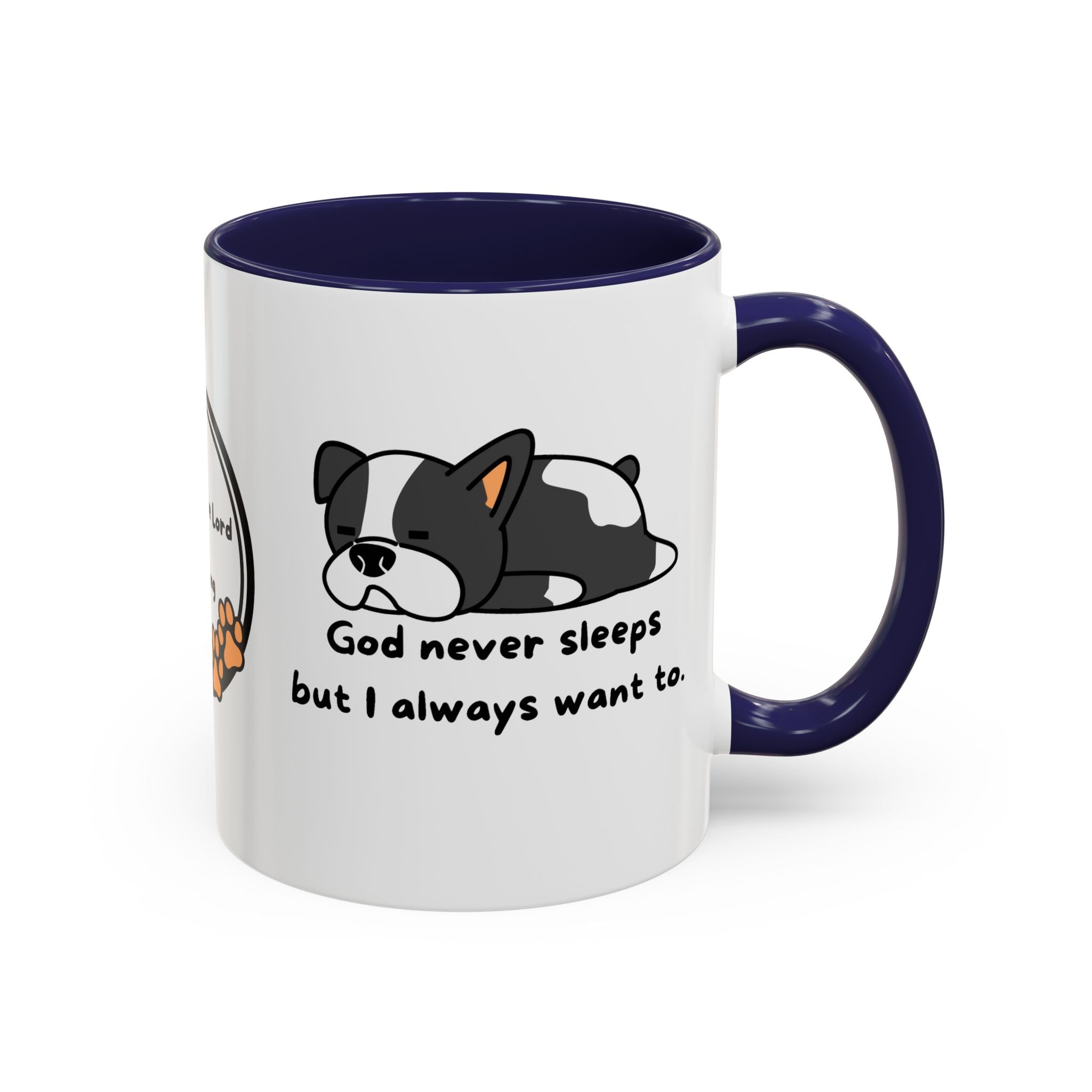 Christian "God never sleeps" 11 oz and 15oz Accent Mug, multiple colors, Christian Mug