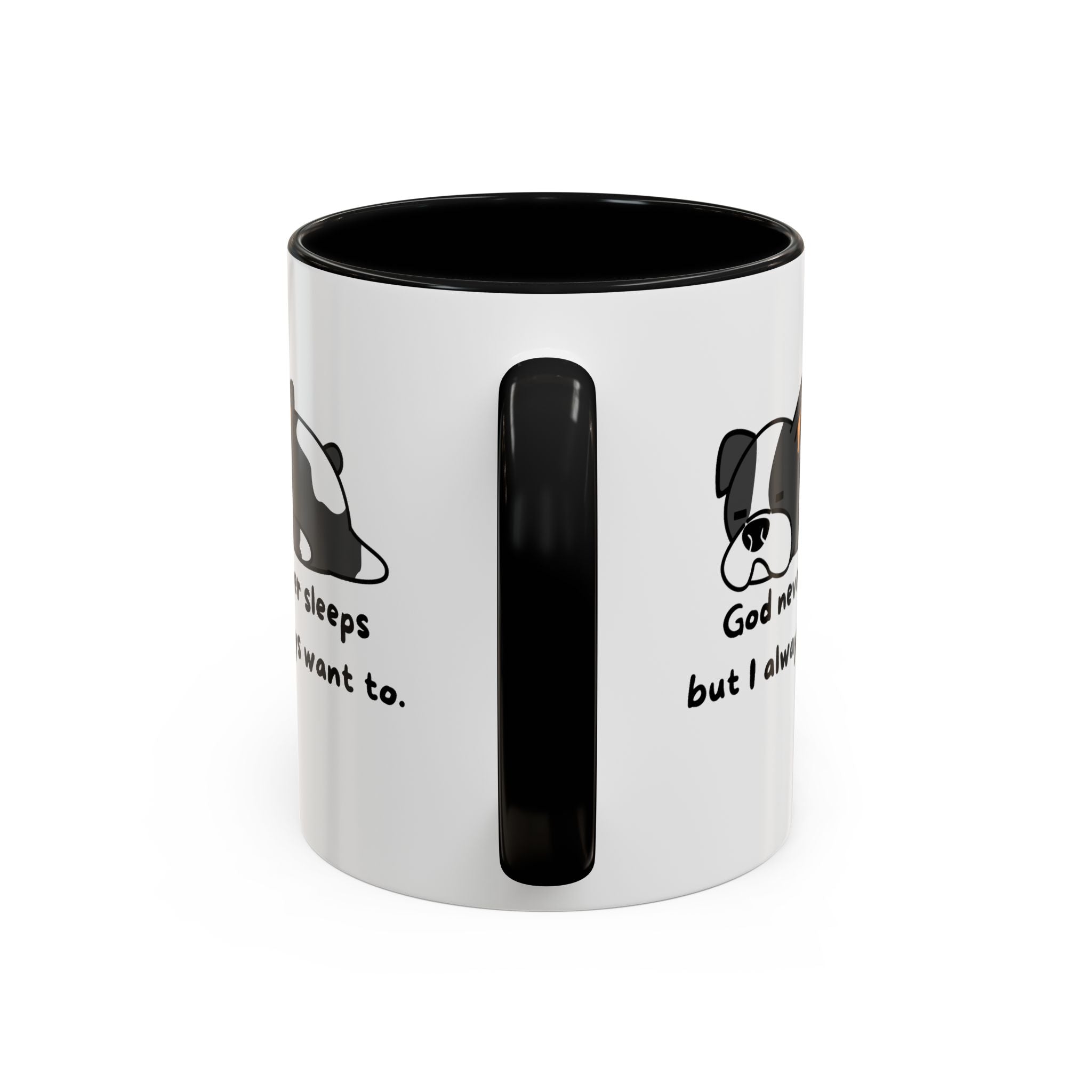 Christian "God never sleeps" 11 oz and 15oz Accent Mug, multiple colors, Christian Mug