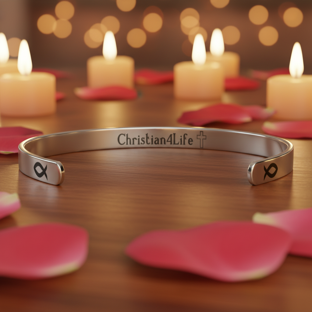 His Grace is Enough for me, Christian bracelet - Stainless steel with 18K Gold, Rose Gold, or Silver plating