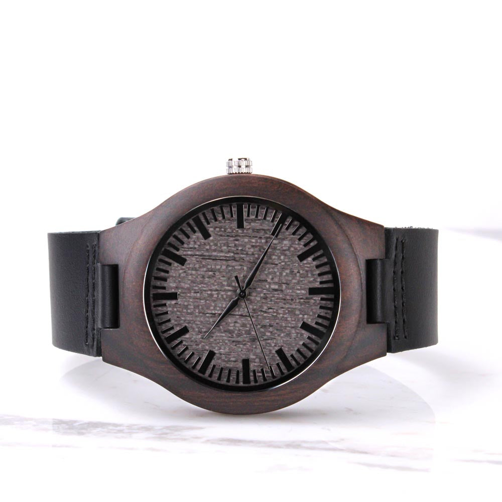 Be Strong and Courageous Faith Based Engraved Wooden Watch