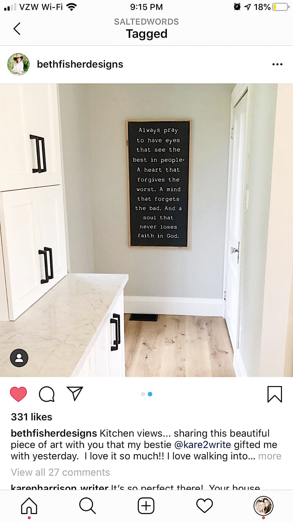 Always pray framed Home decor wooden sign christian