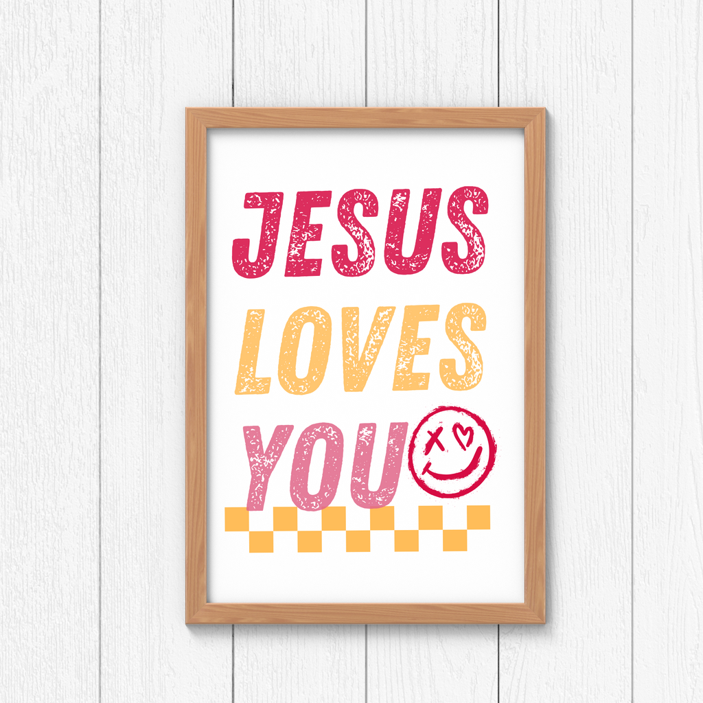 Kendall's Collection Jesus Loves You Sign | Inspirational Wall Art | Christian Home Decor | Faith-Based Gift | Christian Decor for Living Room, Bedroom, or Office